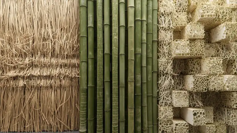 Hemp-lime and mycelium panels